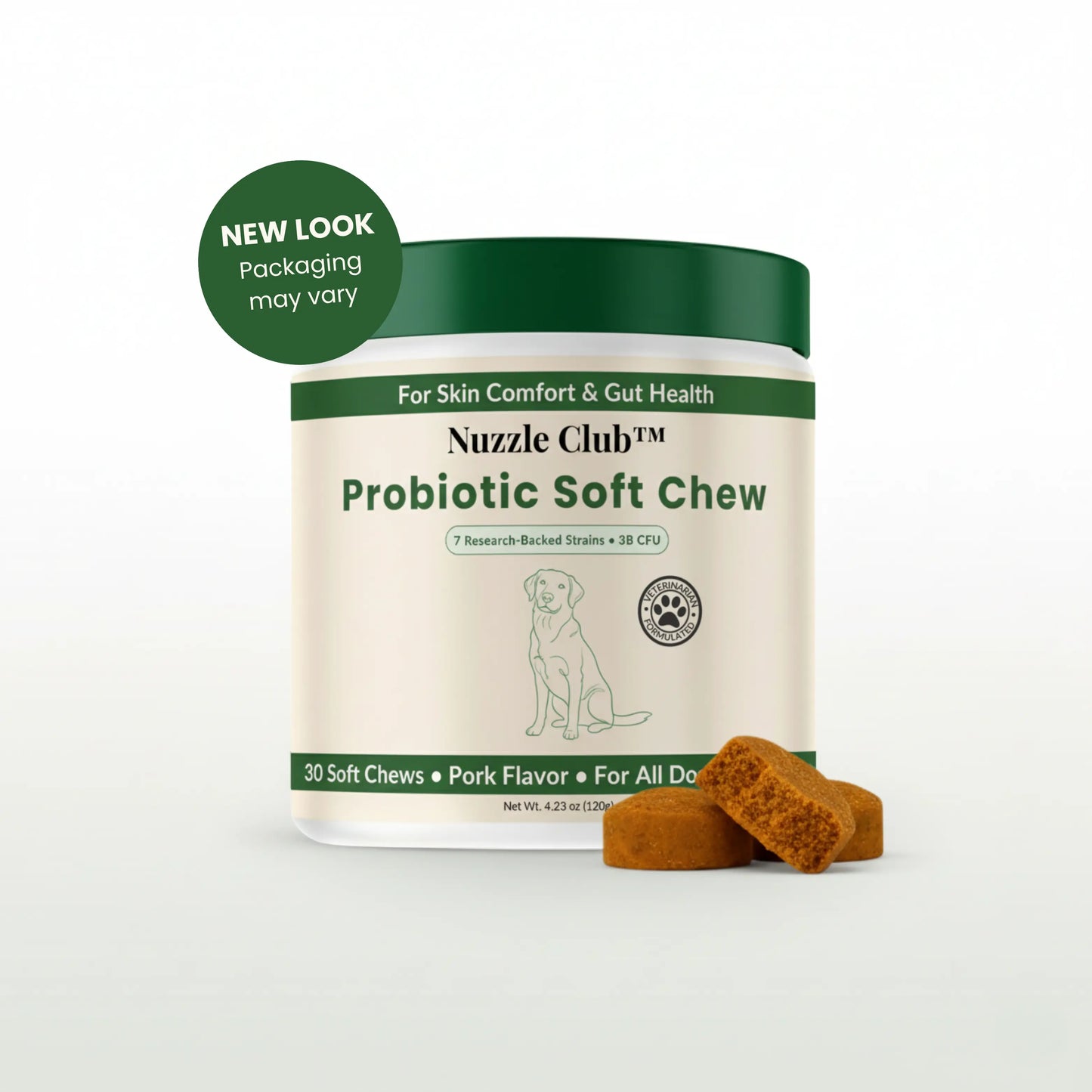 Nuzzle Club™ Probiotic Soft Chews – 7 Strains for Skin Comfort & Gut Health